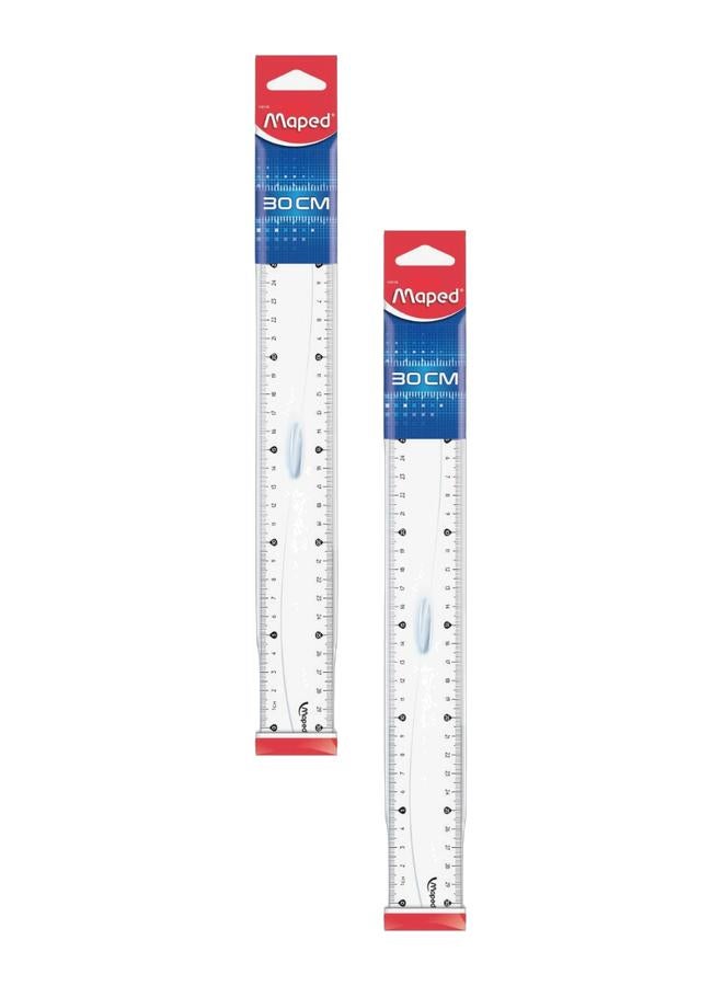 Maped Pack of 2 Ruler 30Cm Classic Bag - Image 1