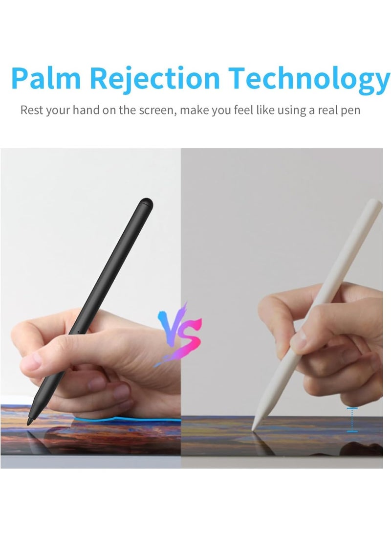 Bluejw Pen for Microsoft Surface Pro 10/9/8/X/7+/6/5/4/3/Surface 3, Surface Go 4/3/2/1, Surface Laptop/Studio/Book 4/3/2/1 with 4096 Pressure Sensitivity, Palm Rejection, Tilt Function (Charging Black) - Image 4