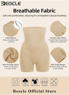 REOCLE Women's High Waisted Body Shaper Shorts Shapewear Tummy Control Thigh Slimming Waist Trainer Seamless Briefs  - Image 5