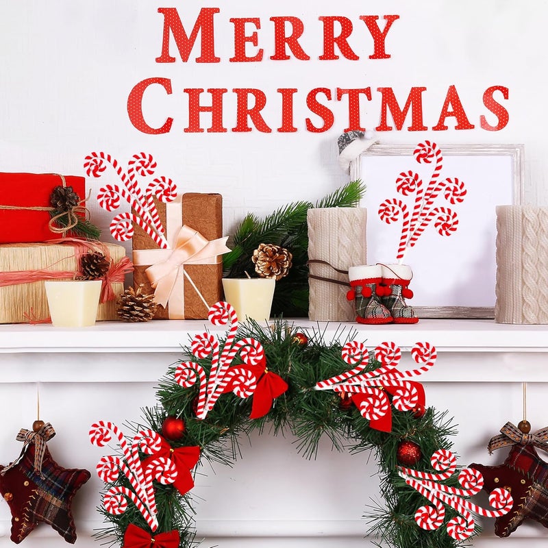 Sggvecsy زينة شجرة عيد الميلاد من Sggvecsy 6 قطع أجراس صوفية على شكل حلوى عصا لولبية زينة لولبية قمة شجرة عيد الميلاد لتزيين الحفلات أو حشو الأوعية أو ديكور المنزل والمكتب باللون الأحمر - Image 4