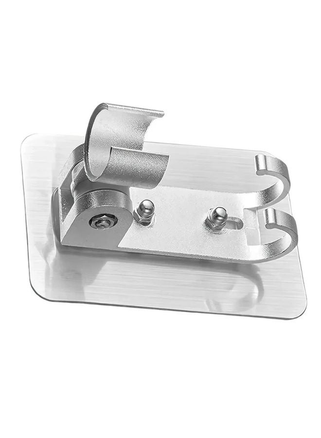 حامل رأس دش عالمي فضي مثبت خالٍ من الثقوب خطاف قابل للتعديل حامل مناشف - Image 1