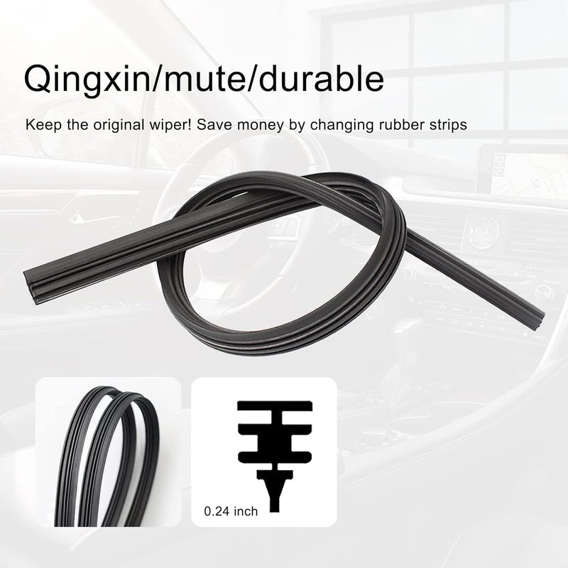 Yonput 4 Pieces Adjustable Wiper Rubber Strip - Image 2