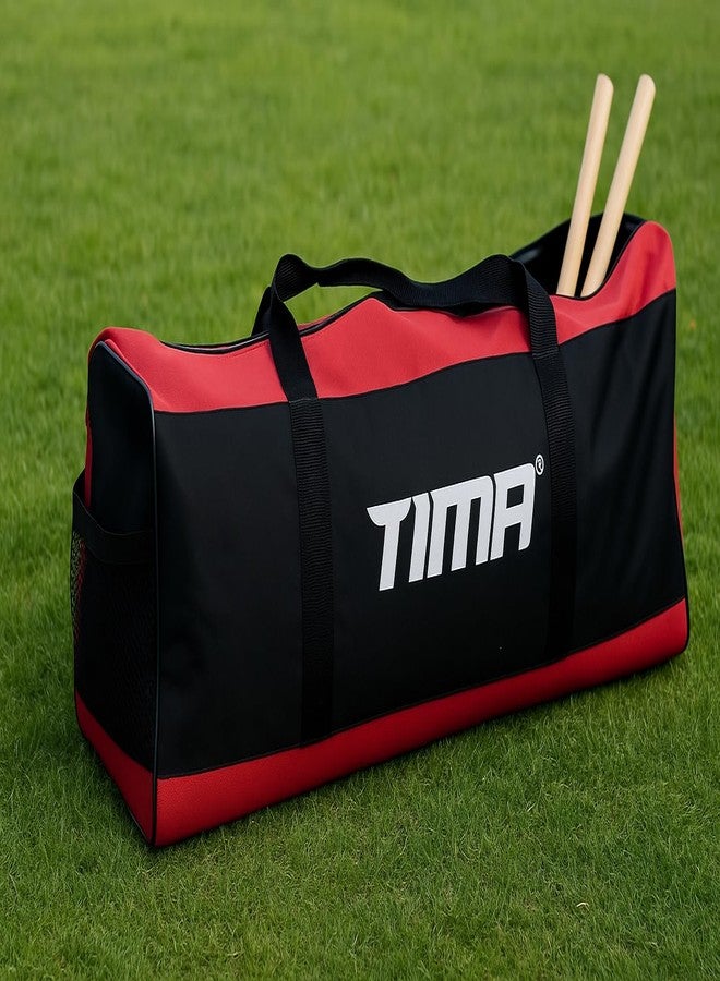 TIMA Cricket Kit Bag | Large Capacity 55 Ltrs Kit Bag for Bats, Pads & Helmets | Premium Sports Design (Red) - Image 3