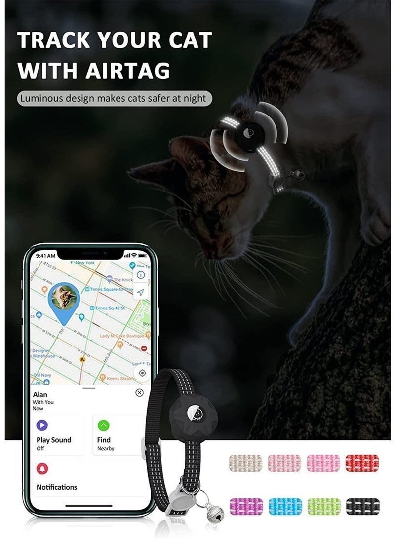 ZONIX Airtag Cat Collar Breakaway with Waterproof Holder, Reflective & Luminous Safety Collar with Bell, Adjustable for Cats and Small Dogs - Image 5