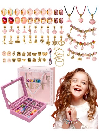 مجموعة الأساور GRAFLO للفتيات، مكوّنة من 66 قطعة، تشمل صندوق مجوهرات، سحر المجوهرات، وأساور لصناعة الحلي بنفسك، هدية مجوهرات مناسبة للكبار والأطفال، هدية مناسبة للفتيات من 8 إلى 12 عامًا (لون (ذهبي) - pzsku/ZBB92855F8C2DF4C7089EZ/45/1741816381/a2aeea4c-d9eb-40a4-bdbf-7039ab64c8b4