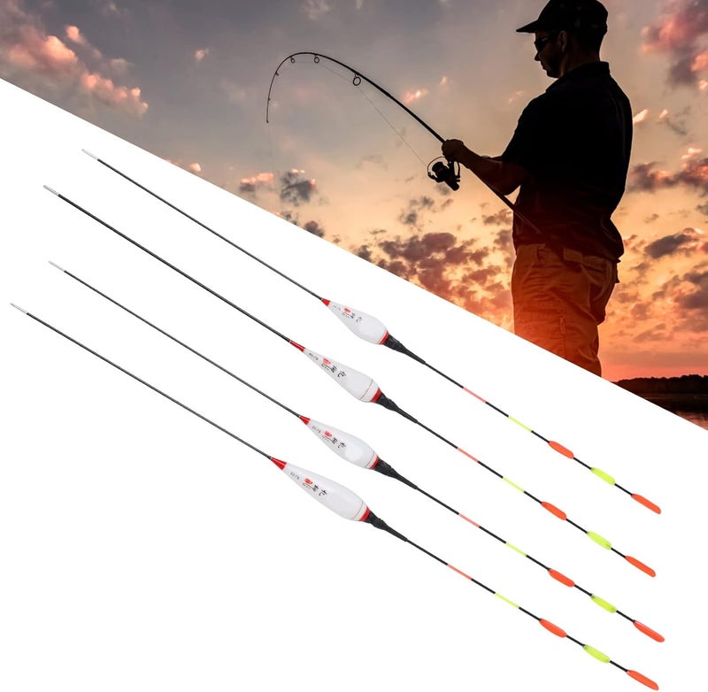 klarako Pack of 4pcs Waterproof Fishing Float Bite, Shadowless Nano Night Electronic Buoy Fishing Float for Night Fishing - Image 1