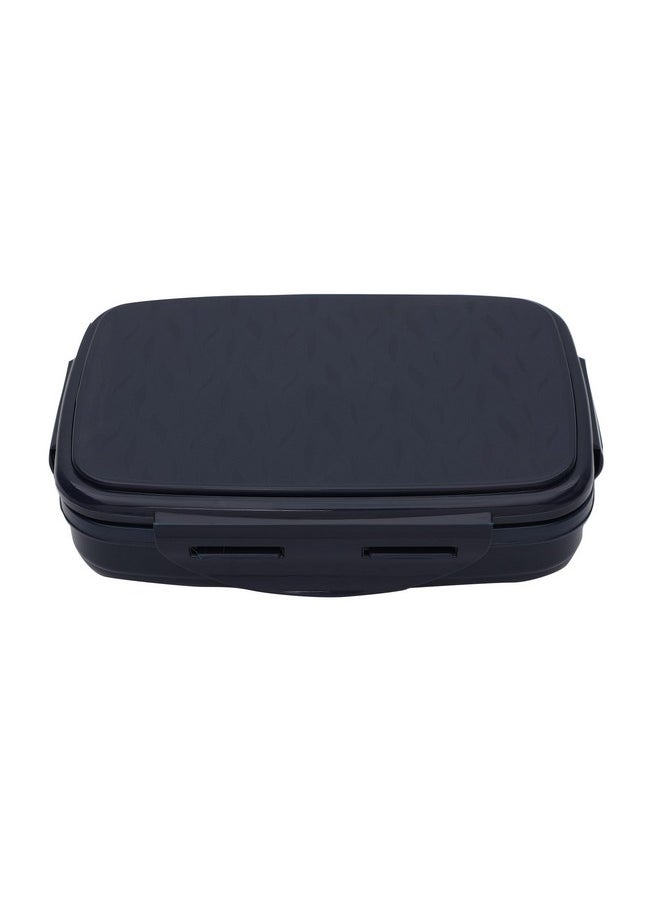 JAYPEE JAYPEE Stainless Steel Insulated Lunch Box Wavesteel Sr. Dark Blue, 600 ml, Airtight Tiffin Box for School Kids |Spillproof with Silicon Seal |Food Grade | BPA Free  - Image 1