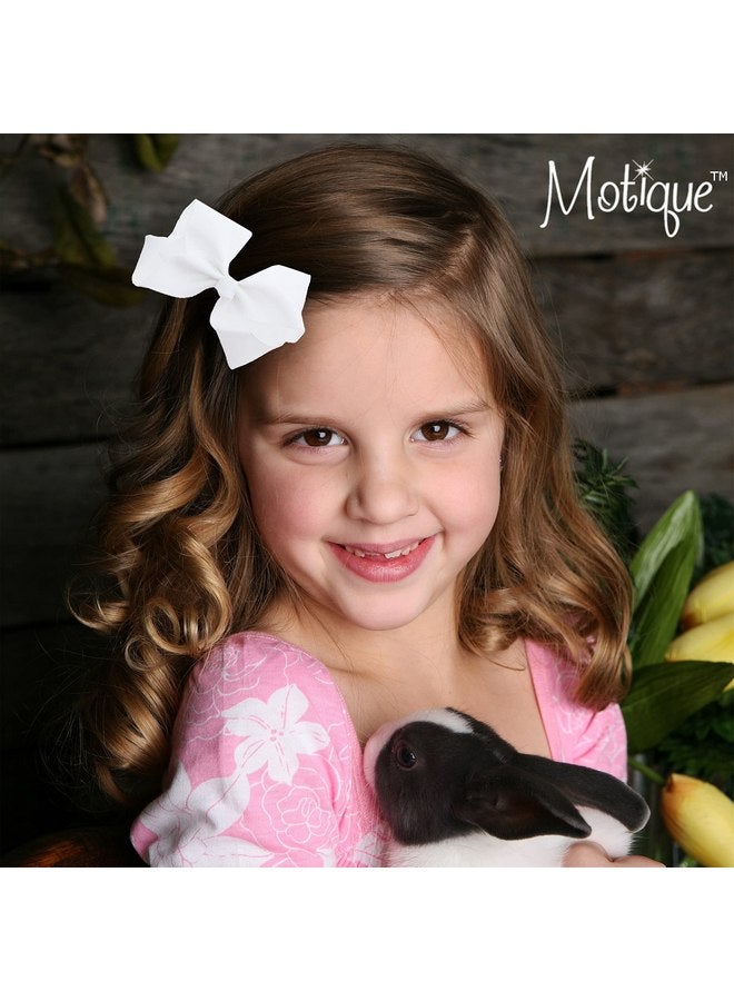 موتيك أكسيسوريز فيونكة من الحرير الخشن مقاس 3 بوصات للفتيات الصغيرات - مجموعة من قطعتين (وردي نيون) - Image 5