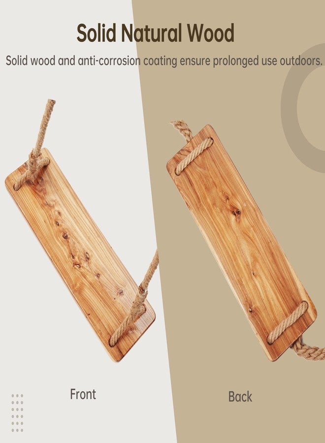 BATTIPAW Wooden Tree Swing,500lbs Load Capacity Wooden Swing for Adults & Kids,Adjustable Height,Waterproof Hanging Swing Seat for Indoor,Outdoor,Backyard,Garden,Playground (Adult) - Image 5