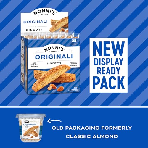 Nonni's Originali Classic Almond Biscotti Cookies – Individually Wrapped Italian Coffee Snack, Crunchy Twice-Baked, 80 Cal Each, 17.25 oz Carton - Image 3