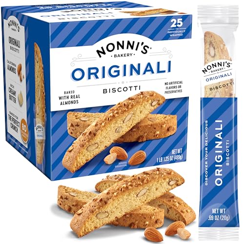 Nonni's Originali Classic Almond Biscotti Cookies – Individually Wrapped Italian Coffee Snack, Crunchy Twice-Baked, 80 Cal Each, 17.25 oz Carton - Image 1