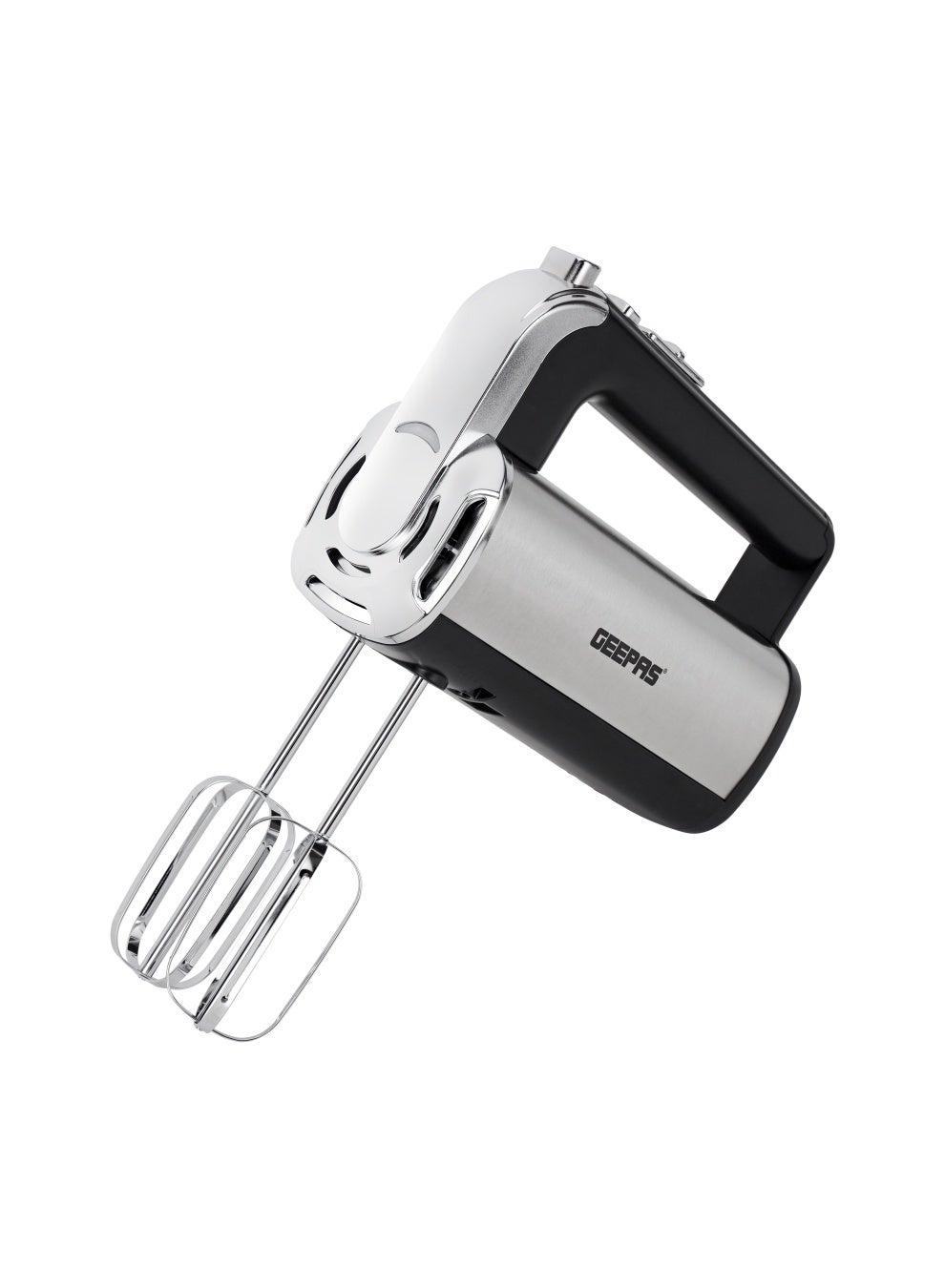 Hand Mixer 400 W Copper Motor With 5 Speed Control, Eject Button And Turbo Function, Perfect For Kneading Dough, Mixing Batter, Whisking Eggs, Etc. Includes 2 Hooks And 2 Beater Heads, 2 Years Warranty Ghm2001N 400 W GHM2001N Silver & Black