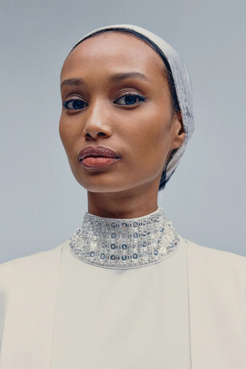 H&M Embellished-cuff satin kaftan