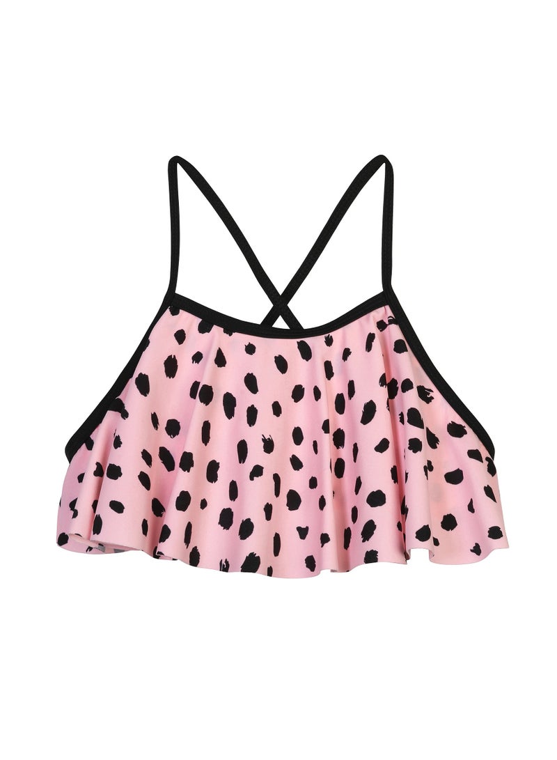 MINOTI Girls Bikini Set with Allover Print and Ruffle Top  - Image 2