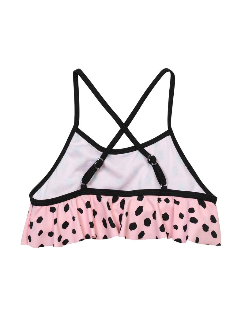 MINOTI Girls Bikini Set with Allover Print and Ruffle Top  - Image 3