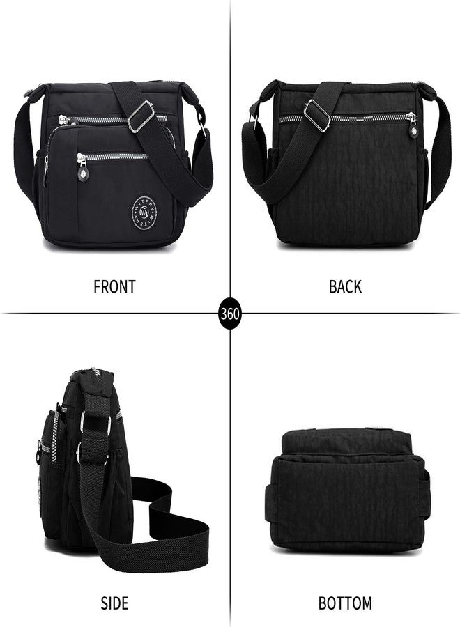 WITERY Crossbody Bag for Women - Nylon Waterproof Shoulder Bag Casual Zipper Multi-Pocket Crossbody Purses with Adjustable Strap, Ladies Lightweight Pocketbooks Messenger Bags Travel Purse Handbag - Image 3