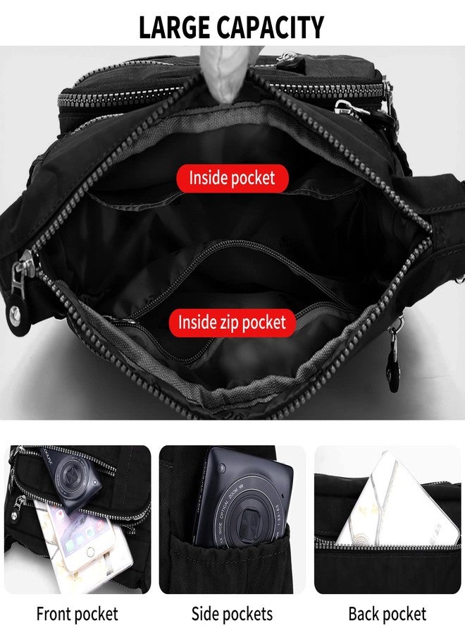 WITERY Crossbody Bag for Women - Nylon Waterproof Shoulder Bag Casual Zipper Multi-Pocket Crossbody Purses with Adjustable Strap, Ladies Lightweight Pocketbooks Messenger Bags Travel Purse Handbag - Image 5