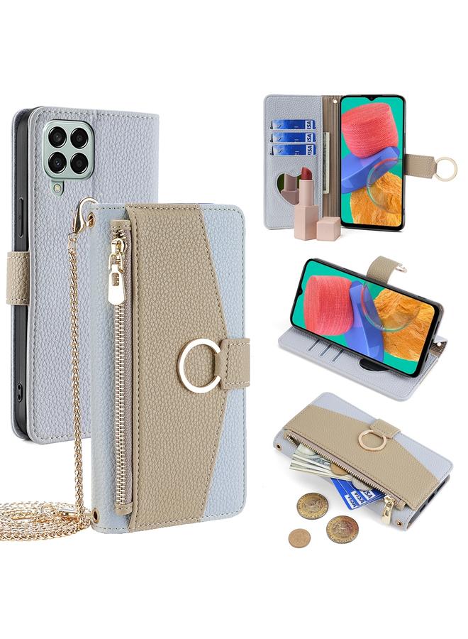 اس-توب جراب هاتف Samsung Galaxy M33 5G Crossbody جلدي بملمس الليتشي - Image 1