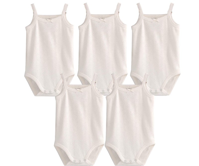 Blueleyu Baby Girls Spaghetti Strap Bodysuit SleevelessTank Top Cotton Baby OnePieces Pack of Baby Summer Clothes 1824 Months