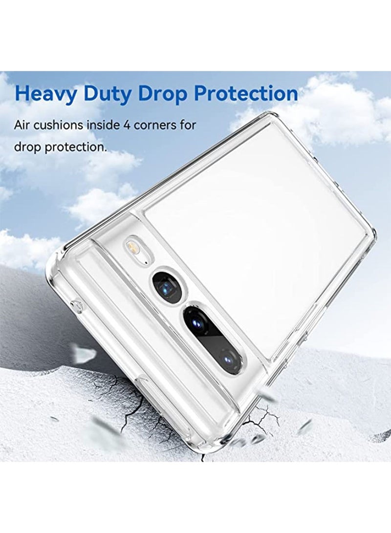 Supports Wireless Charging Translucent Anti Fingerprint Compatible with Pixel 7 Pro Slim Fit Shockproof Protective Phone Case for Google Pixel 7 Pro Guard 2022 Clear - Image 3