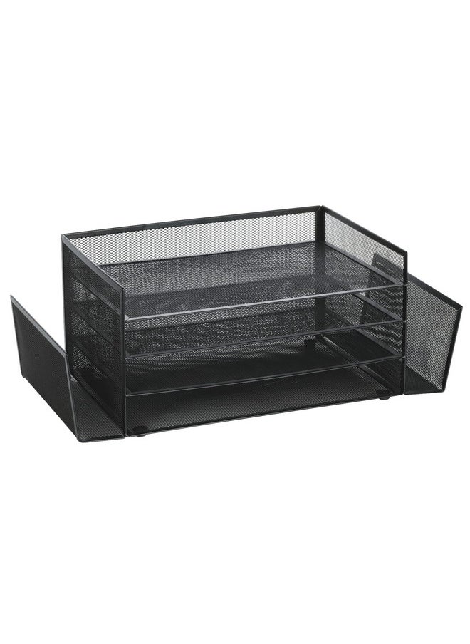 OfficeMax Brenton Studio™ Mesh 4-Shelf 2-Sided Desk Sorter, Black  - Image 1
