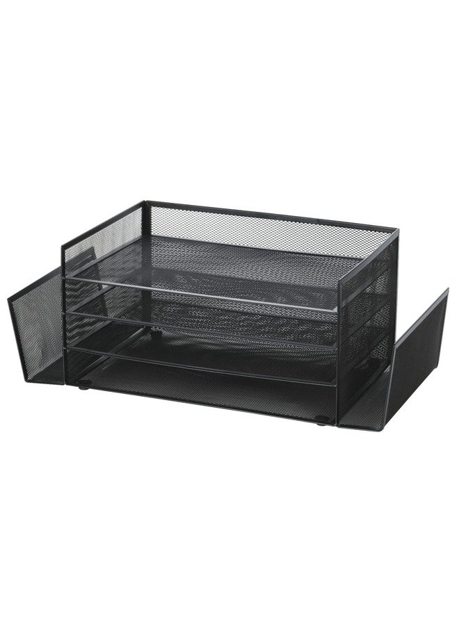 OfficeMax Brenton Studio™ Mesh 4-Shelf 2-Sided Desk Sorter, Black  - Image 2