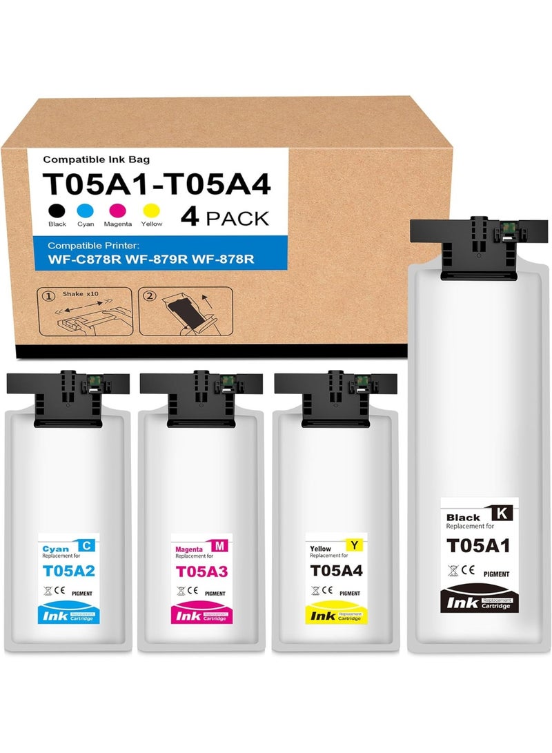 Terabyte T05A1 T05A2 T05A3 T05A4 Cartridges Replacement for EPS Workforce Pro WF-C878Ra WF-C878RD3TWFC WF-C878RDTWF WF-C878RTC WF-C879Ra WF-C879RTC (4 Pack) - Image 1