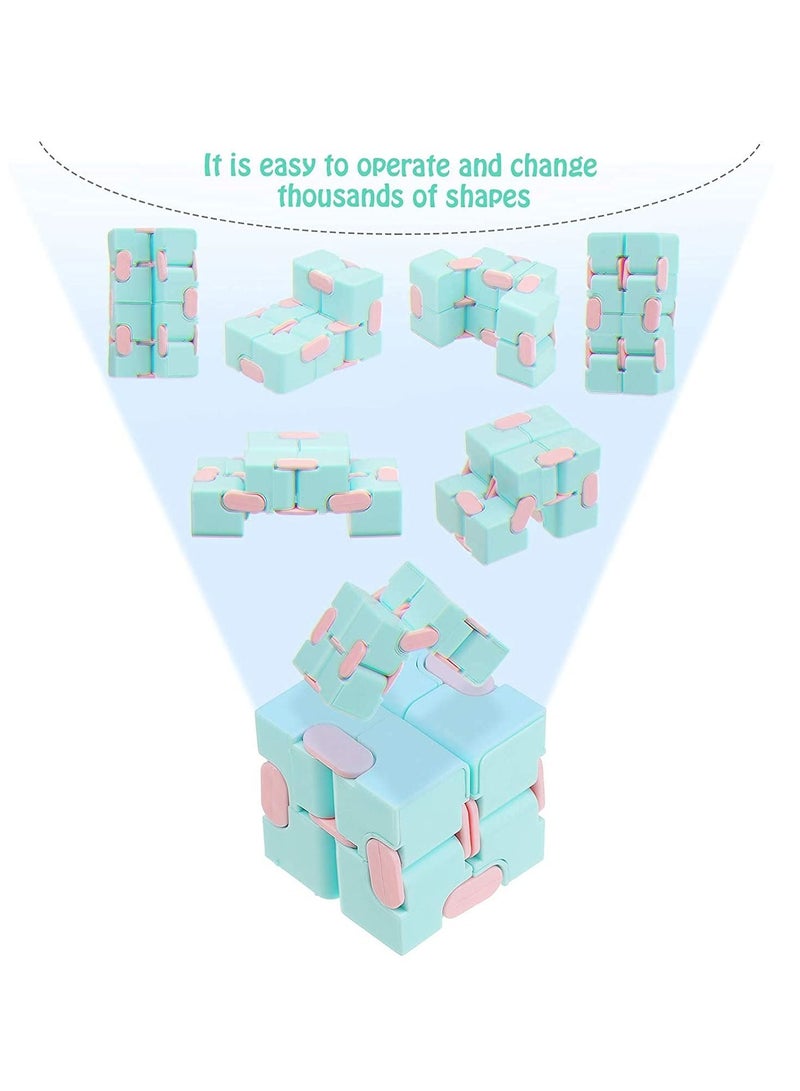 Excefore 4 Pieces Handheld Mini Fidget Toy Set Include 12-Side Fidget Toy Cube, Infinity Cube, Cam Fidget Controller Pad, Decompression Ring for Teens, Adults to Relieve Pressure, Anxiety - Image 3