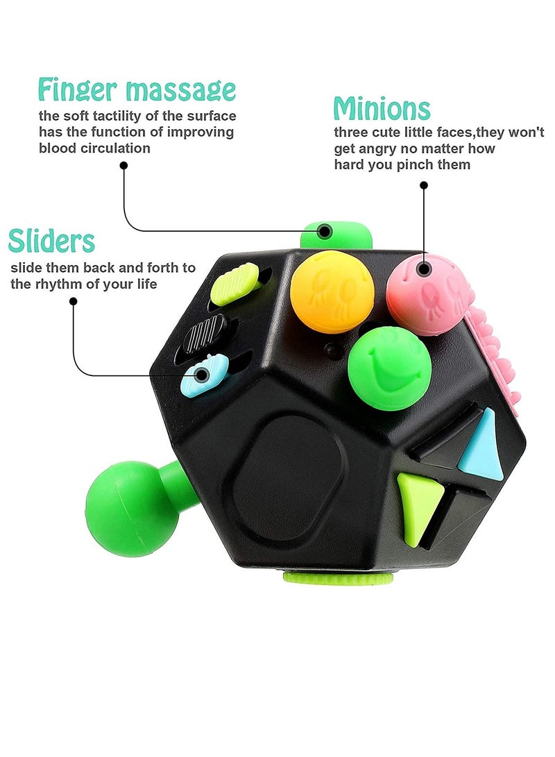 Excefore 4 Pieces Handheld Mini Fidget Toy Set Include 12-Side Fidget Toy Cube, Infinity Cube, Cam Fidget Controller Pad, Decompression Ring for Teens, Adults to Relieve Pressure, Anxiety - Image 4