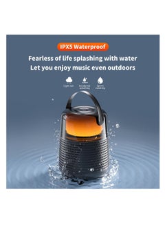KASTWAVE Outdoor Bluetooth Speakers, Waterproof Subwoofer Wireless Speaker with LED Flame Speaker, Mini Portable Wireless Speaker for Patio, Pool, Party, Gifts for Women Men, Including TF Card Mode  - Image 4