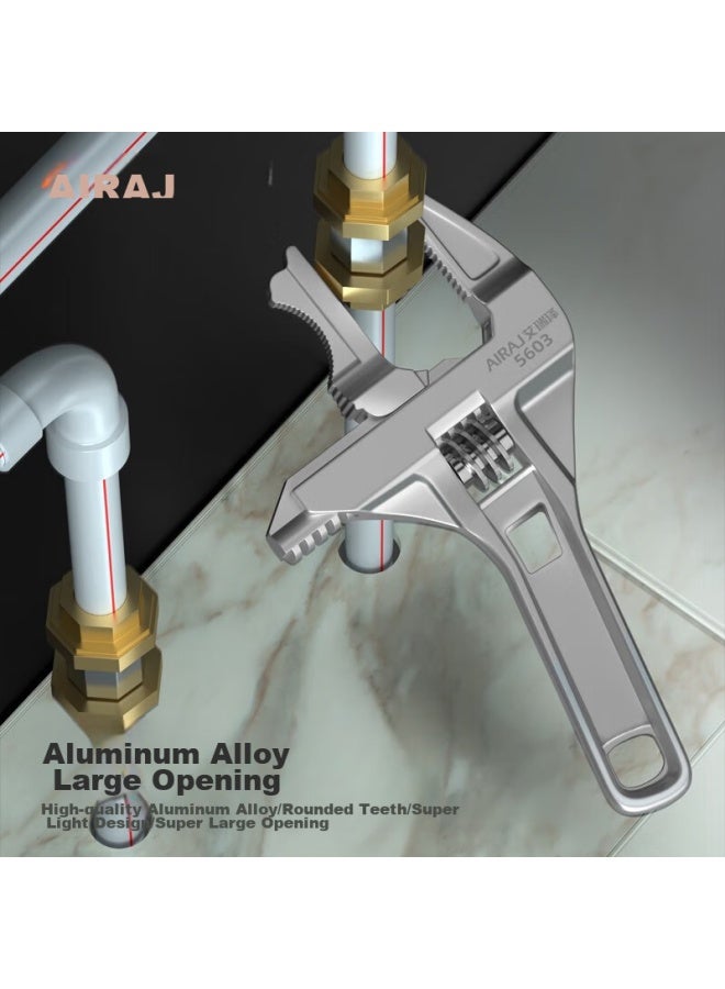 ARRIZO Airuize Bathroom Wrench, Adjustable Wrench, Wide-mouth, For Drain Pipes, Faucet Repair, Multi-functional, Universal Wrench, Classic Model - Image 3
