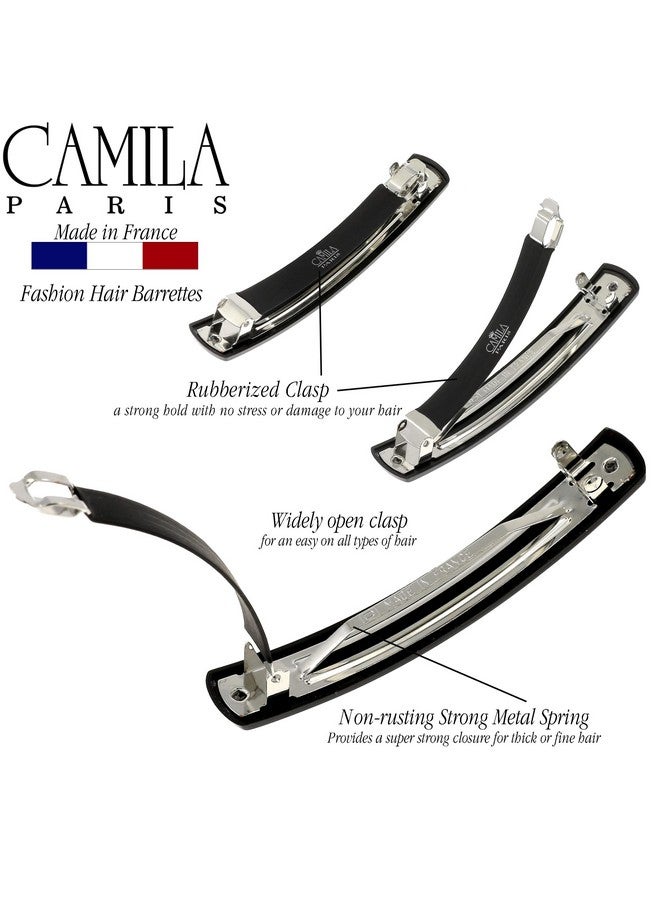 CAMILA Paris Ad819 French Hair Barrette Clip For Girls, Black, Automatic Metal Clasp Strong Hold Grip Hair Clips For Women, No Slip And Durable Styling Girls Hair Accessories, Made In France - Image 5