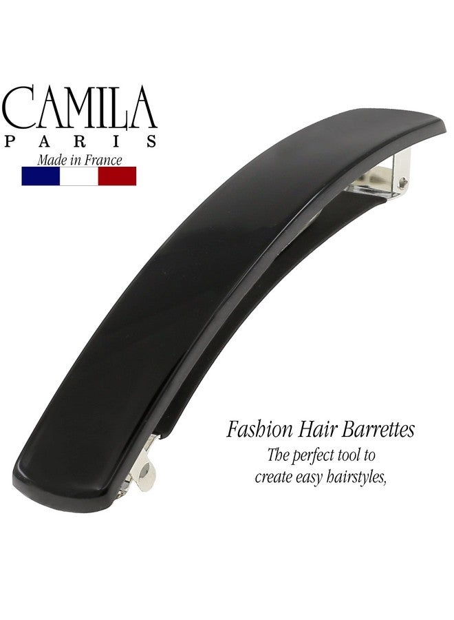 CAMILA Paris Ad819 French Hair Barrette Clip For Girls, Black, Automatic Metal Clasp Strong Hold Grip Hair Clips For Women, No Slip And Durable Styling Girls Hair Accessories, Made In France - Image 4
