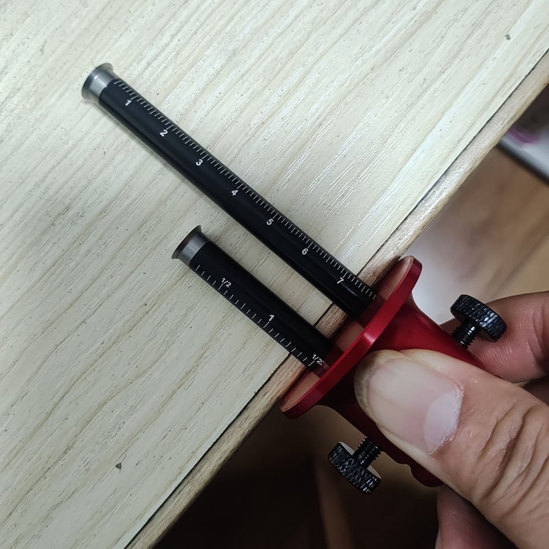 Woodworking Measuring And Marking Tool Double Head Precision Contour Marker With Circular Hard Pen Tip Compatible With Inch And Mm Scale For Mortise And Tenon Measurement Drawing Parallel Lines Durable Accurate - Image 2