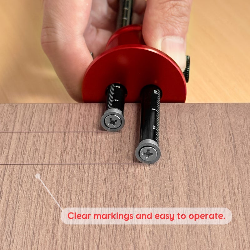 Woodworking Measuring And Marking Tool Double Head Precision Contour Marker With Circular Hard Pen Tip Compatible With Inch And Mm Scale For Mortise And Tenon Measurement Drawing Parallel Lines Durable Accurate - Image 1