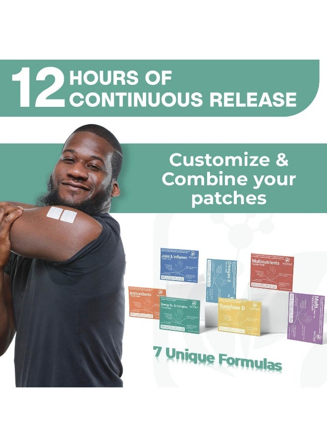 nutri-patch لصقة طبية طاقة B12 ومركب، مشبعة بـ B1 وB2 وB3 وB12 وB9 وبيوتين ومكونات صحية أخرى. مصممة لتعطيك دفعة (30/عبوة). - Image 5