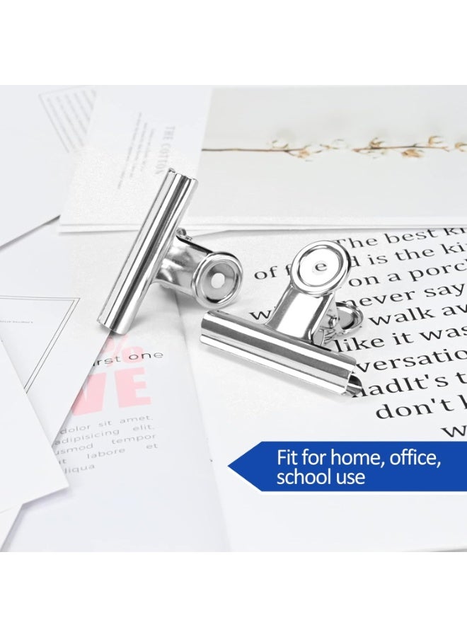 10 Pack Silver Metal Hinge Clips -2 Inch Large Bull Binder Paper Clips Clamp for Office Pictures Photos, Kitchen Food Bags (38mm) - Image 4