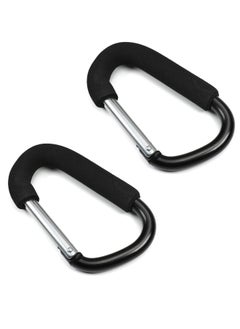 Oasisgalore 2 Pack Stroller Hooks – Large 5.51-inch Organizer Hooks for Mommy, Bag Clips for Pram, Pushchair(Black).  - Image 1