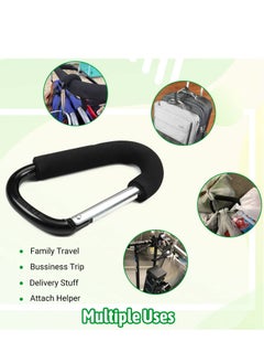 Oasisgalore 2 Pack Stroller Hooks – Large 5.51-inch Organizer Hooks for Mommy, Bag Clips for Pram, Pushchair(Black).  - Image 5
