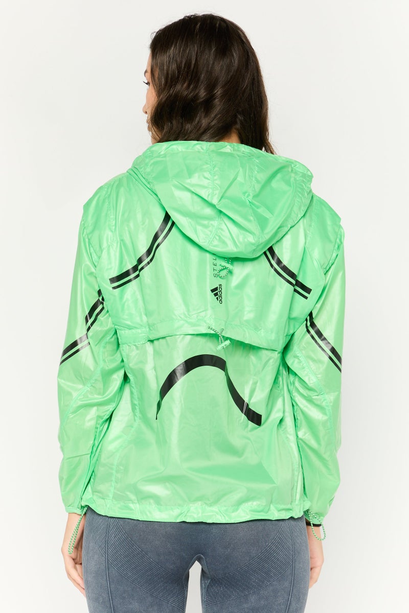 Adidas Adidas by Stella McCartney Women Sportswear Fit Hooded Long Sleeve Training Jackets, Light Green - Image 4