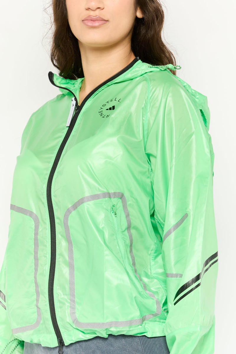 Adidas Adidas by Stella McCartney Women Sportswear Fit Hooded Long Sleeve Training Jackets, Light Green - Image 3