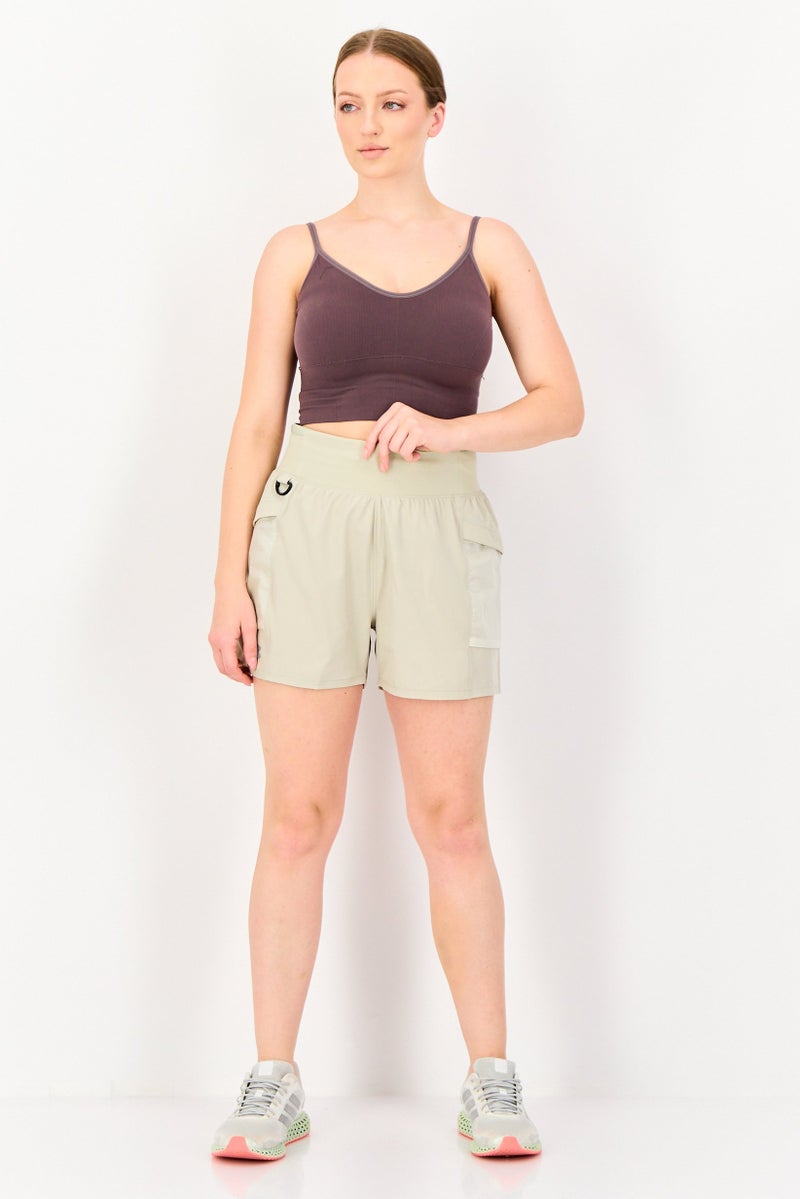 UNDER ARMOUR Women Sportswear Fit Drawstring Training Shorts, Light Beige - Image 4