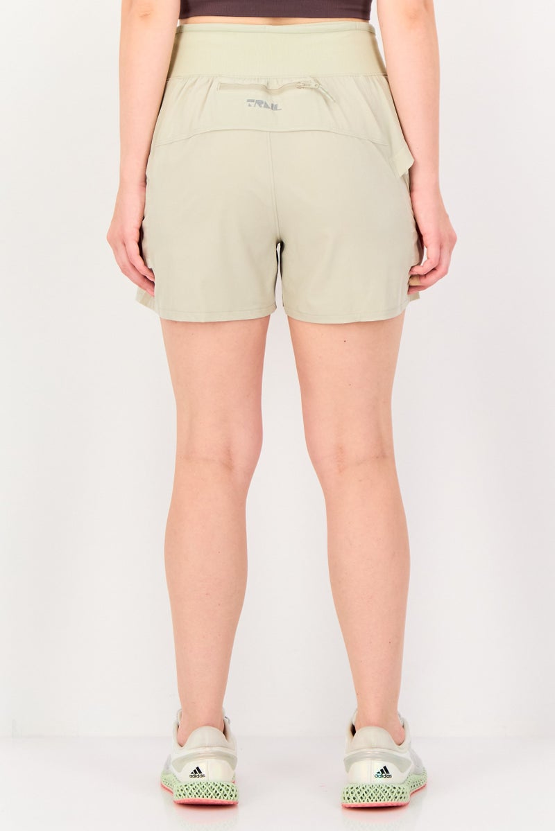 UNDER ARMOUR Women Sportswear Fit Drawstring Training Shorts, Light Beige - Image 3