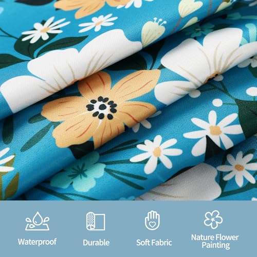 IHFAIO Floral Apron Women, 2 Pack Aprons for Women with Pockets, Waterproof Kitchen Apron Aprons for Cooking, Baking (Blue Yellow) - Image 4