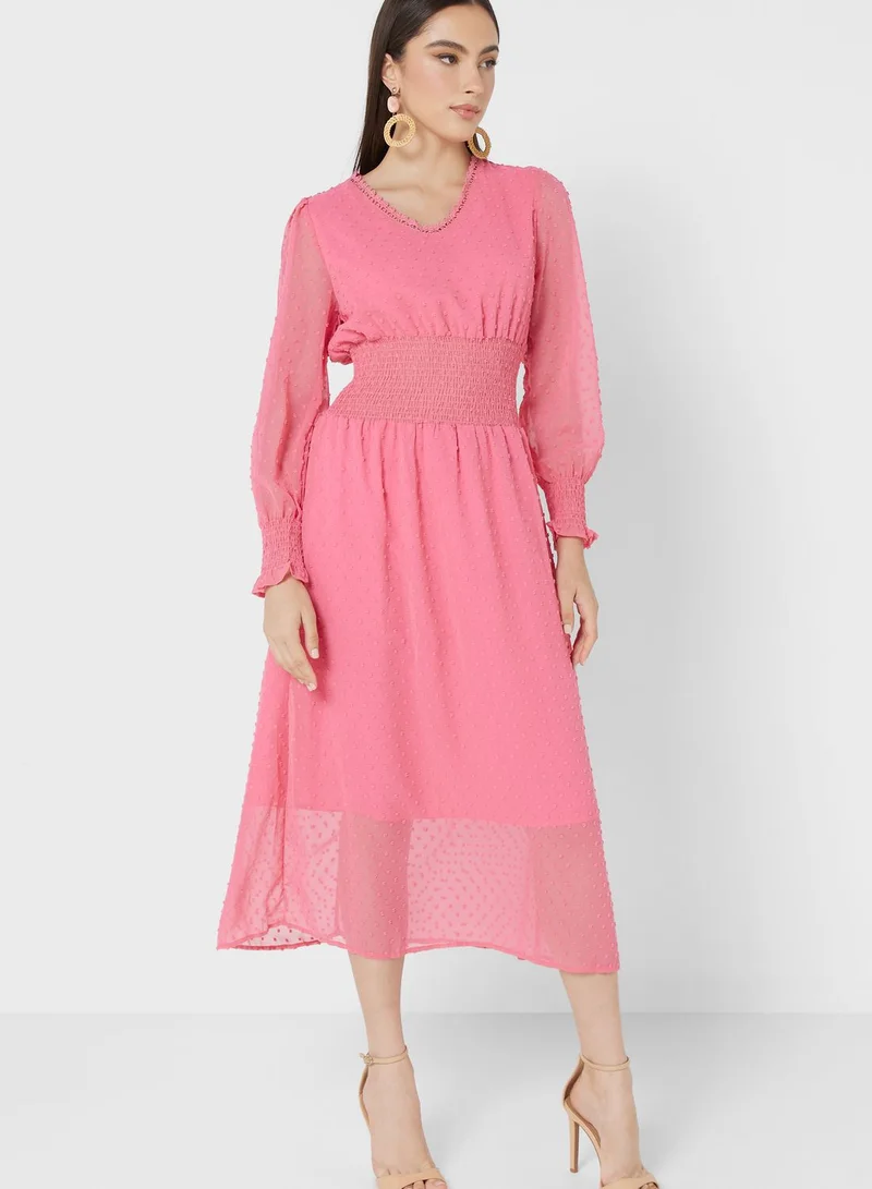 ELLA Pink Chiffon Dress