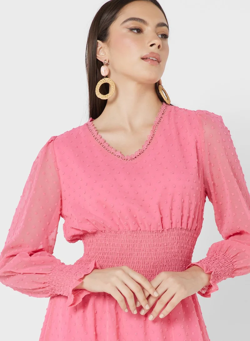 ELLA Pink Chiffon Dress