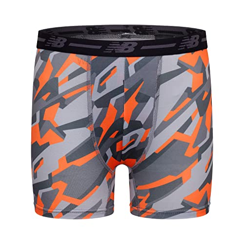 New Balance Boy's Underwear, Performance Boxer Briefs 4-Pack, Lava/Avalanche Grey/Black/Avalanche Lava, X-Small - Image 2