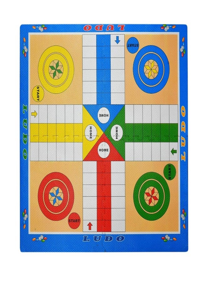 TIB Kid's Ludo Print Designer Interlocking Play Mat with Dice and Tokens - Pack of 4 ( Thickness:10 mm ) - Image 1