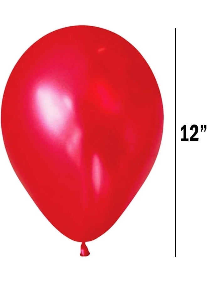 Goldedge 15 PC Fashion Red Latex Balloons, 12 Inch Bright Red Balloons for Daily Decor, Festive Themes, and Gifting Occasions - Image 2