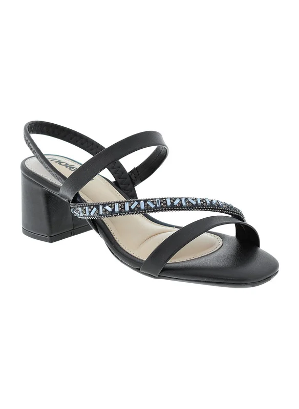 MOLECA Moleca Ladies Mid Heel Sandals Black | Made In Brazil